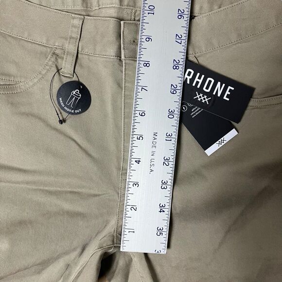 Rhone Pants Mens 28 x 32 Tan Slim Straight Khaki Everyday Twill 5 Pocket Stretch - Picture 4 of 10